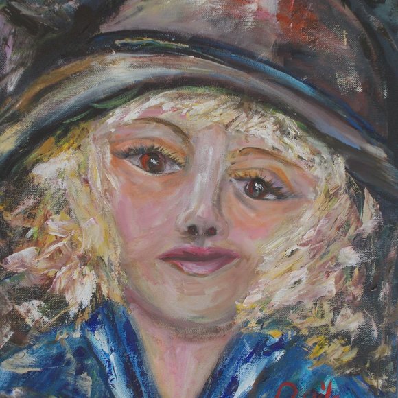 Original "5th Avenue Girl" oil painting, 16"x20" - Picture 2 of 2